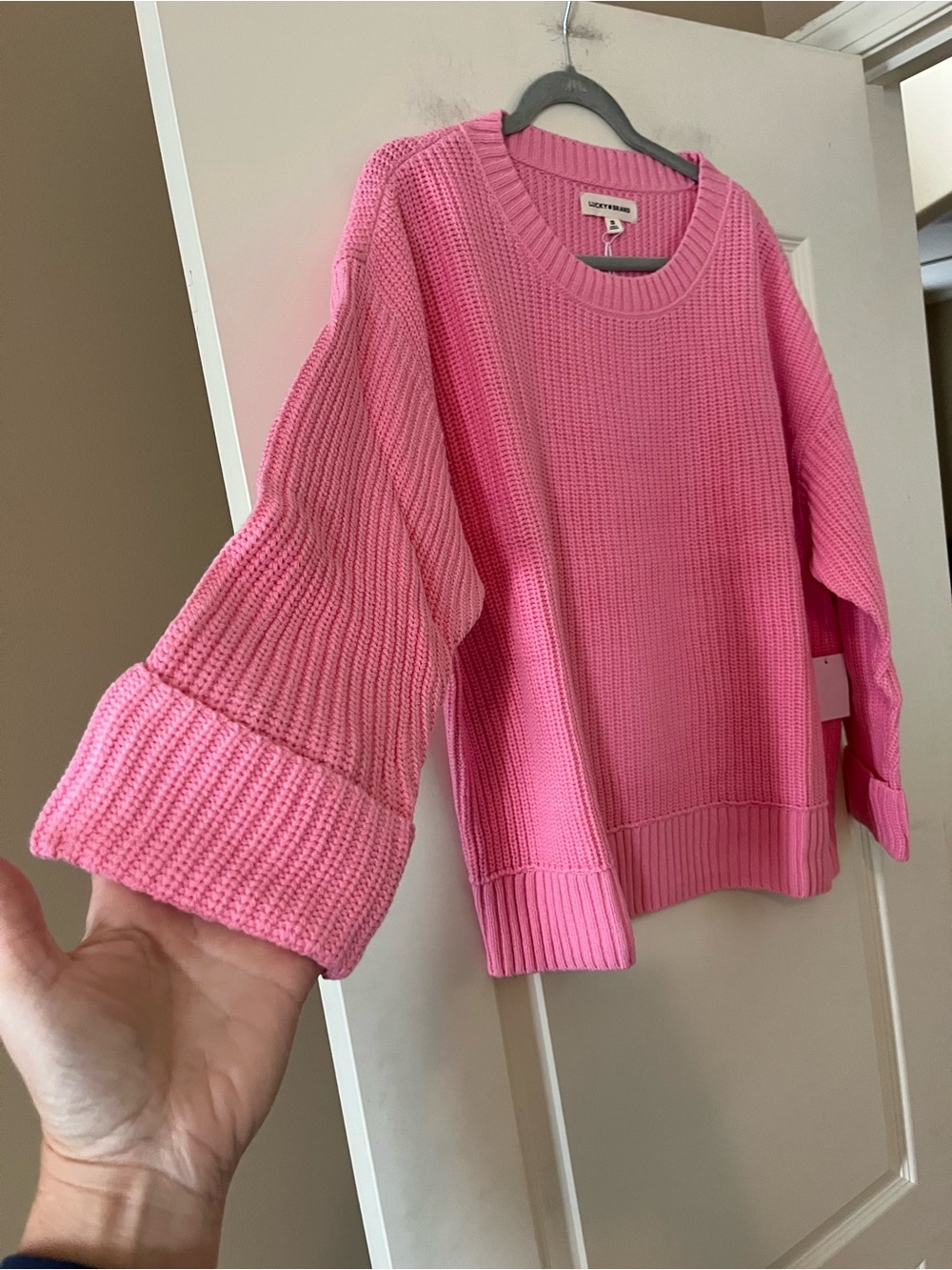 Lucky Brand Bubblegum Pink Crewneck Knit Sweater Women’s Size 2X - Picture 8 of 15